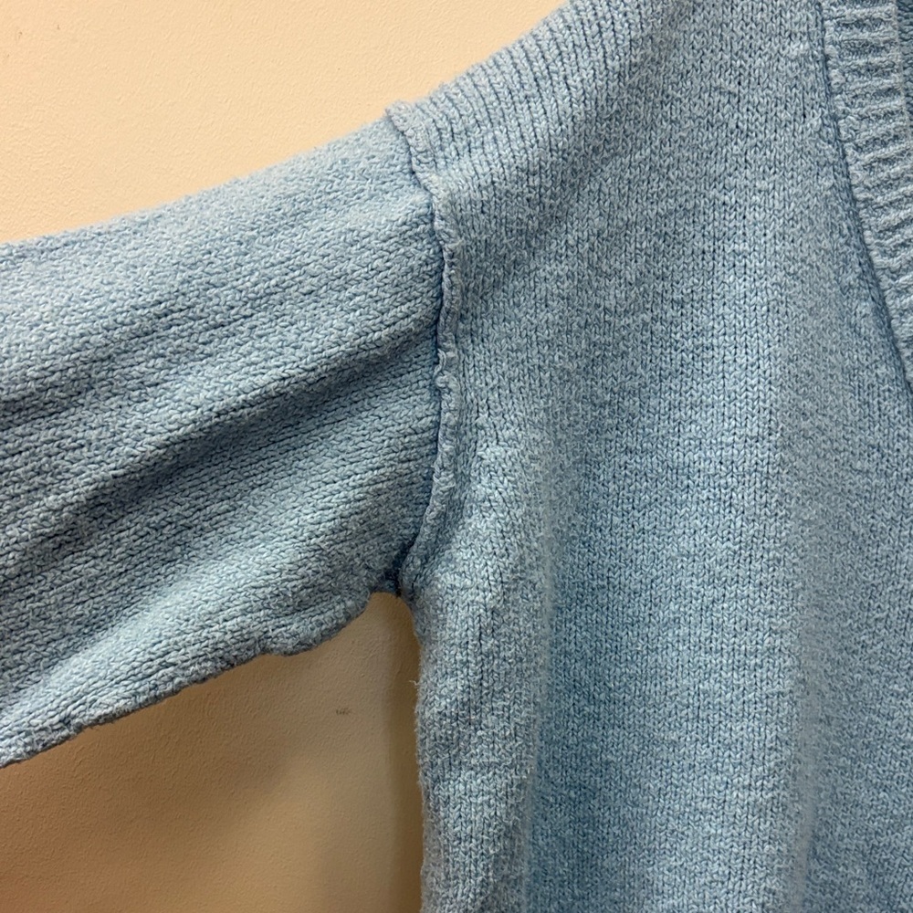 Free People Blue Brookside Tunic Oversized Scoop Neck Sweater Size Medium - Picture 3 of 10